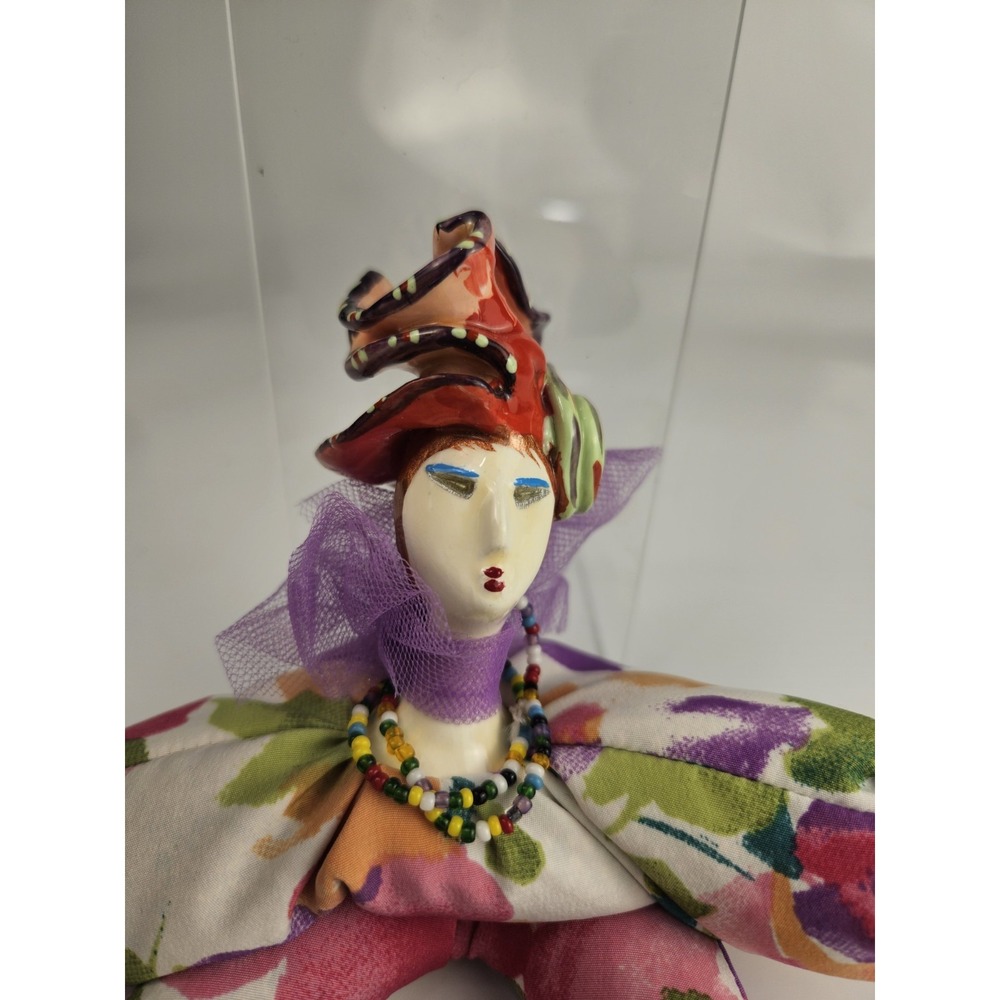 Poupee Millet Cerri Art 11" French Porcelain Doll Awesome Headdress And Scarf - Picture 2 of 11